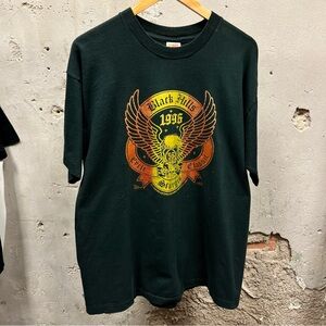 Vintage 1996 Biker Sturgis Black Hills Metallic Eagle Graphic Tee XL Anniversary